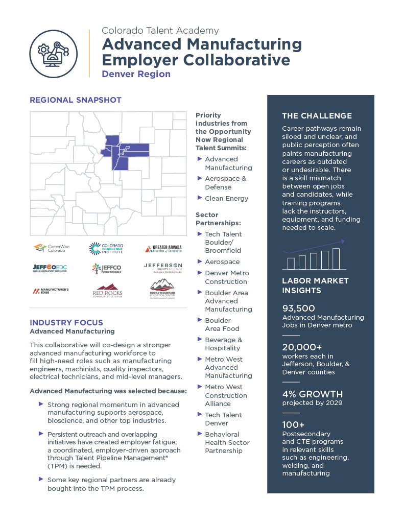 Preview image of the Advanced Manufacturing Employer Collaborative one-pager