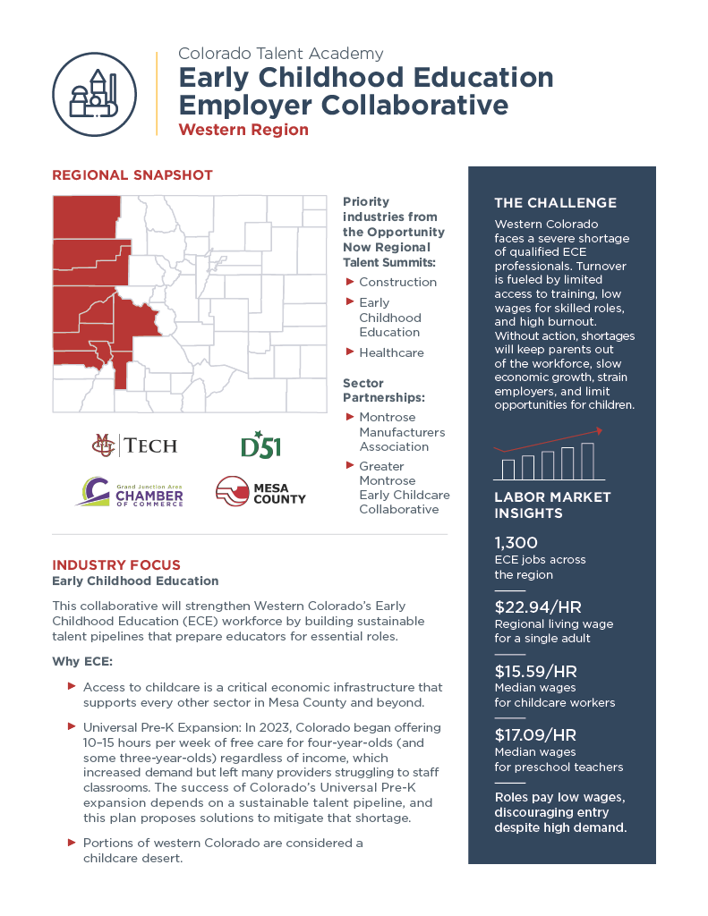 Preview image of the Early Childhood Education Employer Collaborative one-pager